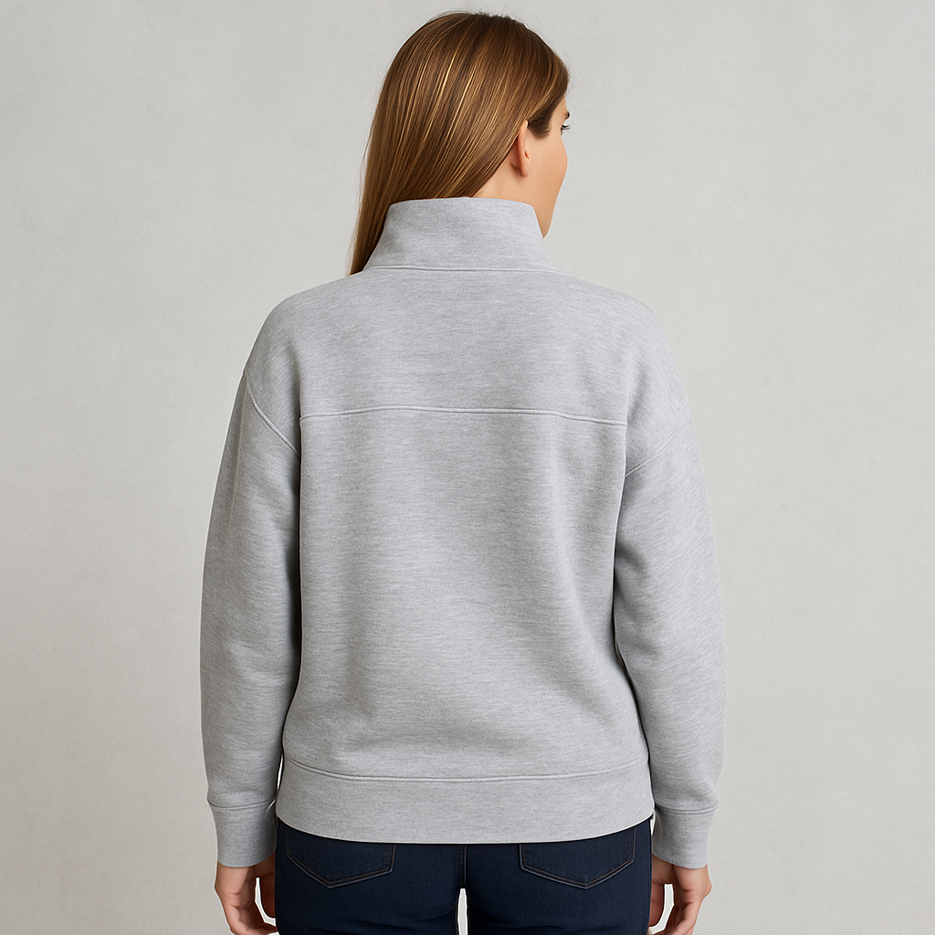 HOLMES "RueChic Oversize Halvknäppt Tröja med Fickdetalj – Varm & Stilren Sweatshirt för Dam & Herr"