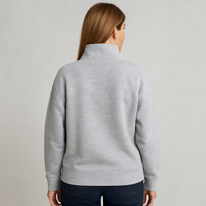 HOLMES "RueChic Oversize Halvknäppt Tröja med Fickdetalj – Varm & Stilren Sweatshirt för Dam & Herr"