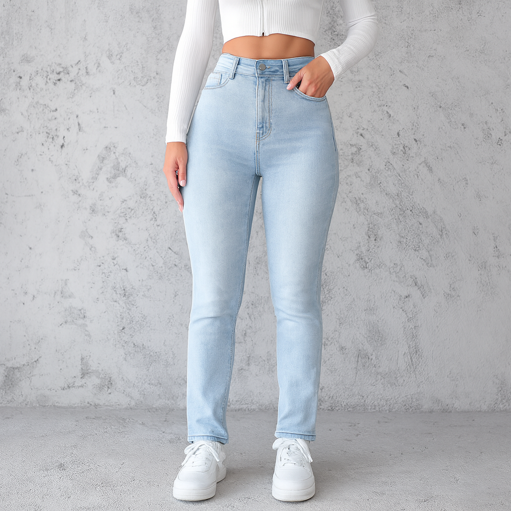 HOLMES - Dam Jeans Ljusblå – Slim Fit, Rak Modell & Trendig Design