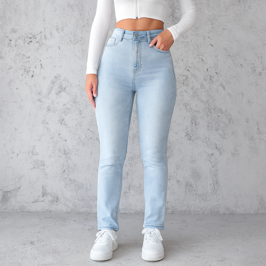 HOLMES - Dam Jeans Ljusblå – Slim Fit, Rak Modell & Trendig Design