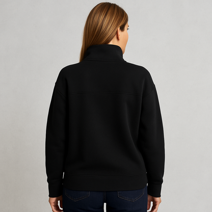 HOLMES "RueChic Oversize Halvknäppt Tröja med Fickdetalj – Varm & Stilren Sweatshirt för Dam & Herr"