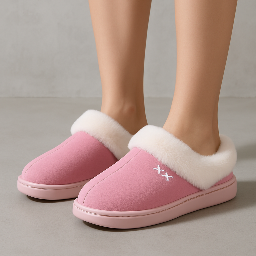 HOLMES – Dam & Herr – Varma Fluffiga Innetofflor Vinter Tofflor med Halkfri Sula