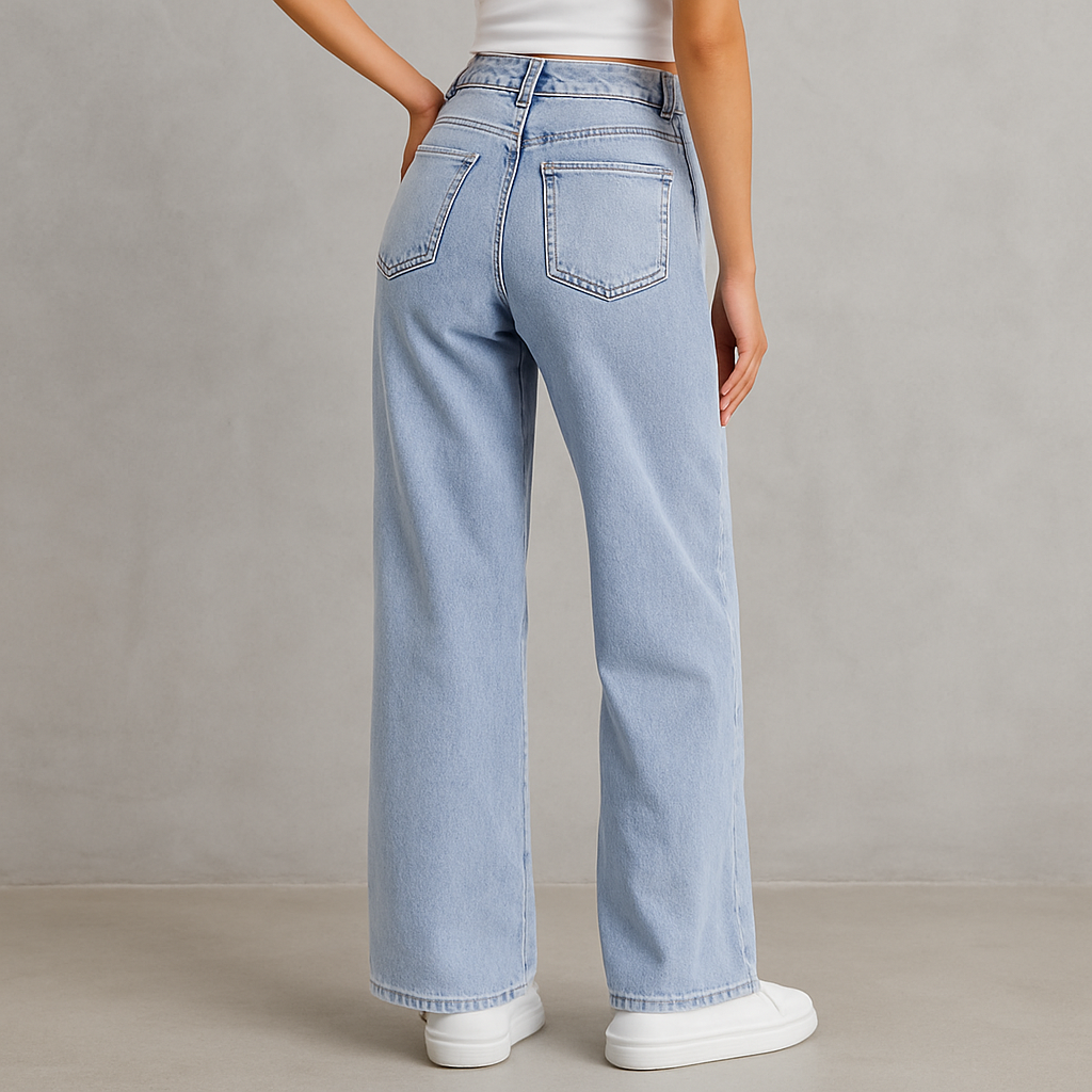 HOLMES - Dam High Waist Jeans Rosa – Vida, Trendiga & Bekväma