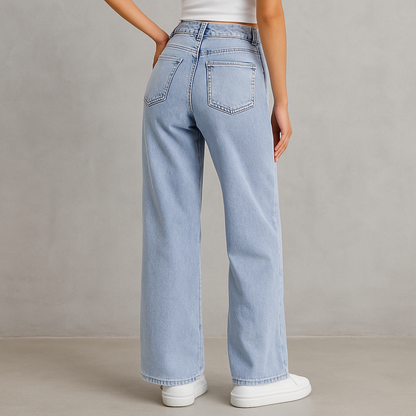HOLMES - Dam High Waist Jeans Rosa – Vida, Trendiga & Bekväma